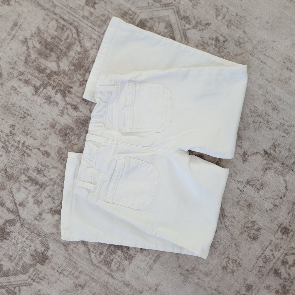 Cat & Jack Girls Wide Leg White Jeans Adjustable Waist Size 8 - Picture 3 of 7